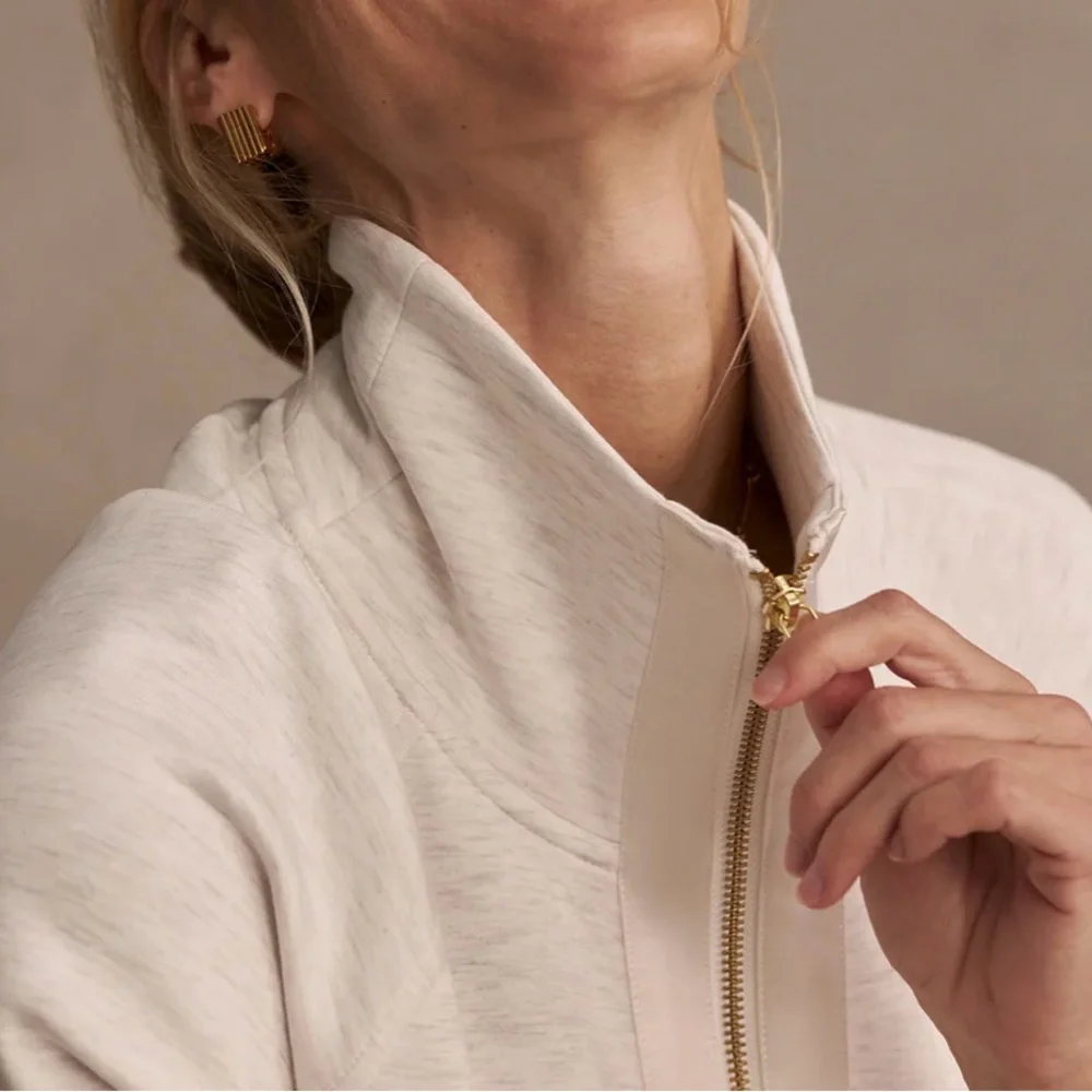 Varley Cream Bomber Jacket - Picture 4 of 5